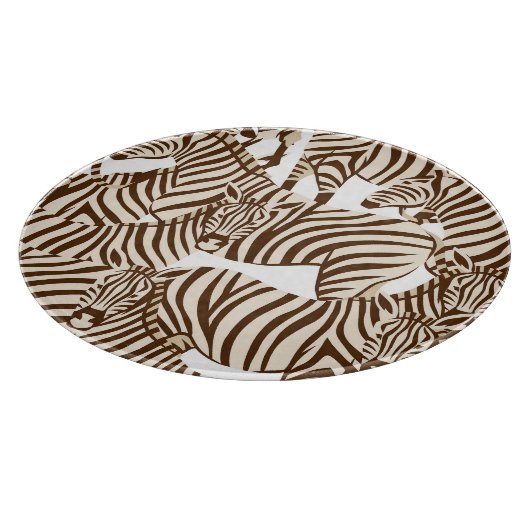Zebras, wilde Savanne, nahtlose Muster Schneidebrett (Ecke)