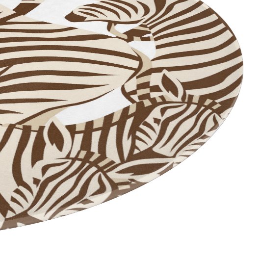 Zebras, wilde Savanne, nahtlose Muster Schneidebrett (Ecke)