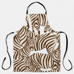 Zebras, wilde Savanne, nahtlose Muster Schürze