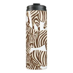Zebras, wilde Savanne, nahtlose Muster Thermosbecher