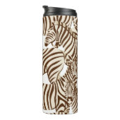 Zebras, wilde Savanne, nahtlose Muster Thermosbecher (Nach rechts gedreht)