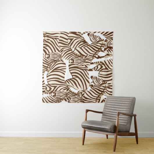 Zebras, wilde Savanne, nahtlose Muster Wandteppich (Beispiel (Horizontal))