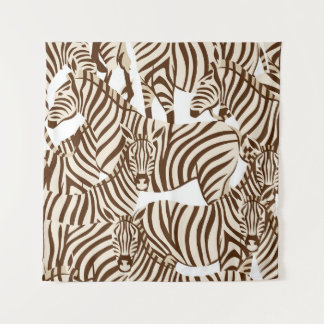 Zebras, wilde Savanne, nahtlose Muster Wandteppich