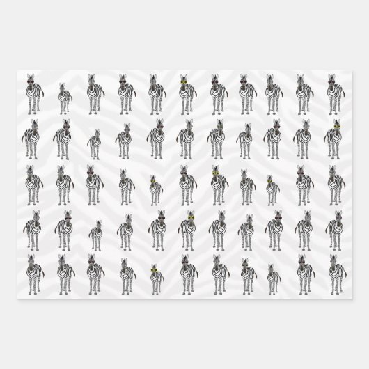 Zebras Wrapping Paper Sheets Geschenkpapier Set (Vorderseite 3)
