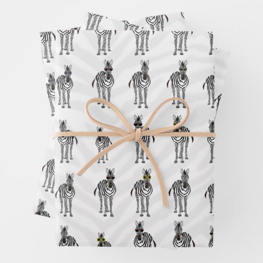 Zebras Wrapping Paper Sheets Geschenkpapier Set (Beispiel)