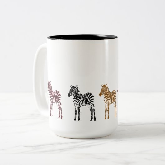 Zebras Zweifarbige Tasse (Vorderseite Links)