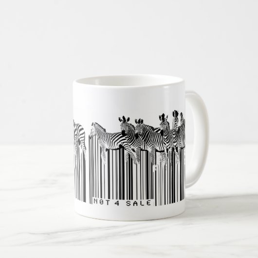 Zebrasbarcode Kaffeetasse (VorderseiteRechts)
