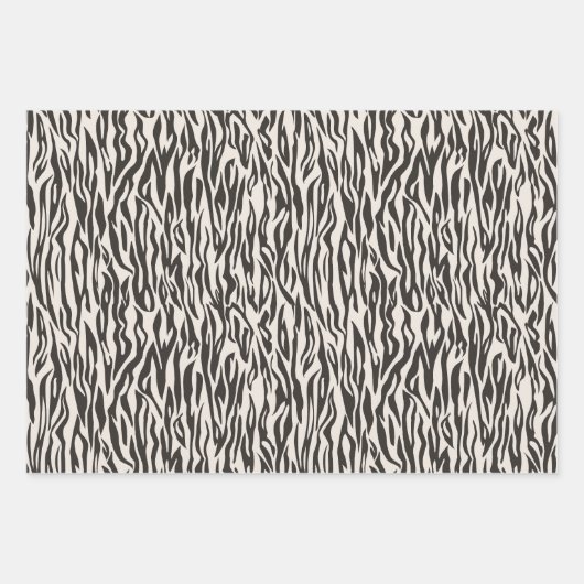 Zebraschwarz und creme geschenkpapier set (Vorderseite 3)
