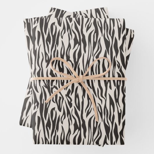 Zebraschwarz und creme geschenkpapier set (Beispiel)