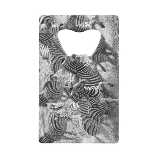 Zebraslaufen Geldbeutel Flaschenöffner (Vorderseite)