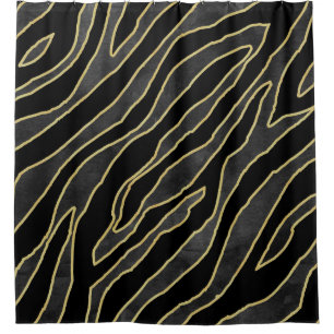 Zebrastreifen: Abstraktes Monochrom Nahtlos. Duschvorhang