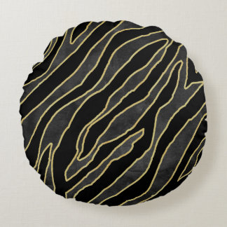 Zebrastreifen: Abstraktes Monochrom Nahtlos. Rundes Kissen
