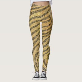 Zebrastreifen auf goldener Marmortextur Leggings