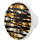 Zebrastreifen aus Gold und Schwarz Keramikknauf (Rechts)