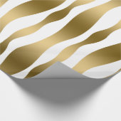 Zebrastreifen aus Gold und Weiß Geschenkpapier (Ecke)