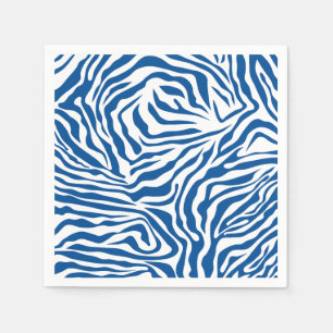 Zebrastreifen Blau Und Weiß Wildtierdruck Serviette
