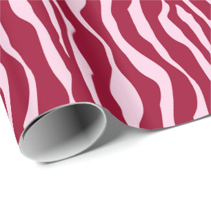 Zebrastreifen - Burgund und Rosa Geschenkpapier