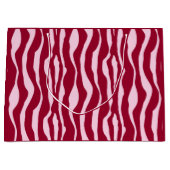 Zebrastreifen - Burgund und Rosa Große Geschenktüte (Vorderseite)