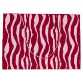Zebrastreifen - Burgund und Rosa Große Geschenktüte (Rückseite)