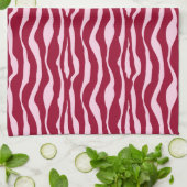 Zebrastreifen - Burgund und Rosa Handtuch (Gefaltet)