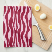 Zebrastreifen - Burgund und Rosa Handtuch (Viertel Falte)