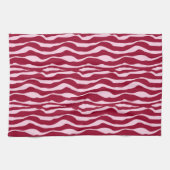 Zebrastreifen - Burgund und Rosa Handtuch (Horizontal)