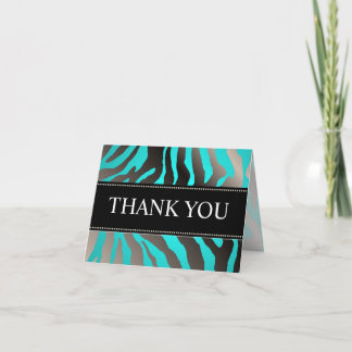 Zebrastreifen/DIY-Farbe, Aqua/Danke, Anmerkung Dankeskarte