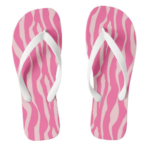 Zebrastreifen - Fuchsien und hellrosa Badesandalen