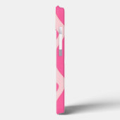 Zebrastreifen - Fuchsien und hellrosa Case-Mate iPhone Hülle (Rückseite / Links)