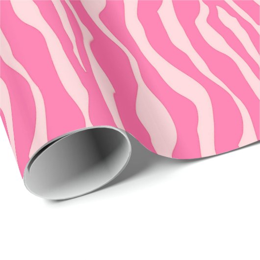 Zebrastreifen - Fuchsien und hellrosa Geschenkpapier (Rolleneckpunkt)