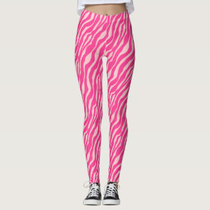 Zebrastreifen - Fuchsien und hellrosa Leggings