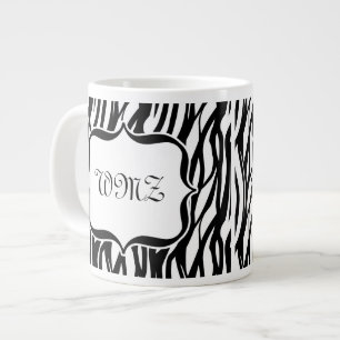 Zebrastreifen für benutzerdefinierte Schwarz und Jumbo-Tasse
