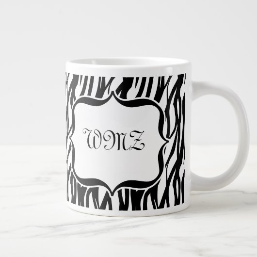 Zebrastreifen für benutzerdefinierte Schwarz und W Jumbo-Tasse (Rechts)