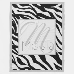 Zebrastreifen für das benutzerdefinierte Monogram Fleecedecke