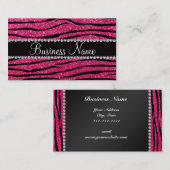 Zebrastreifen Glitter des heißen Rosas des Visitenkarte (Vorne/Hinten)