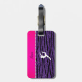 Zebrastreifen Glitter des Namensgymnast lila Gepäckanhänger (Rückseite vertikal)