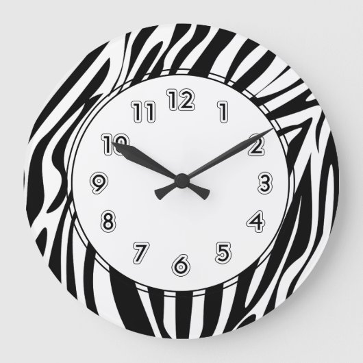 Zebrastreifen Große Wanduhr (Vorderseite)