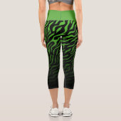 Zebrastreifen grün und schwarz: Stilvolle Leggings (Rückseite)