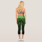 Zebrastreifen grün und schwarz: Stilvolle Leggings (Rückseite)