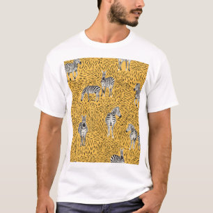 Zebrastreifen: handgezeichneter nahtloser Hintergr T-Shirt