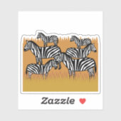 Zebrastreifen-Herde Aufkleber (Blatt)