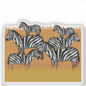 Zebrastreifen-Herde Aufkleber (Vorderseite)