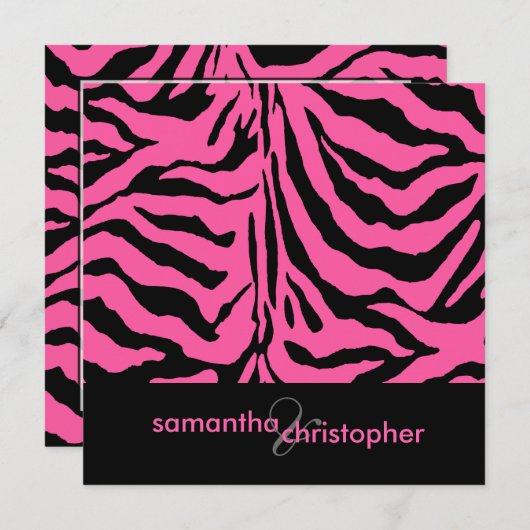 Zebrastreifen Hochzeitsfeiern Einladung (Vorne/Hinten)