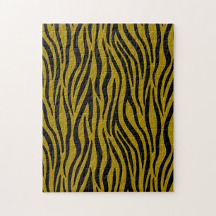 Zebrastreifen im Safari-Stil Schwarz und Braun Puzzle