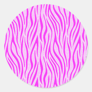 Zebrastreifen in einem puderrosa Safari-Druck Runder Aufkleber
