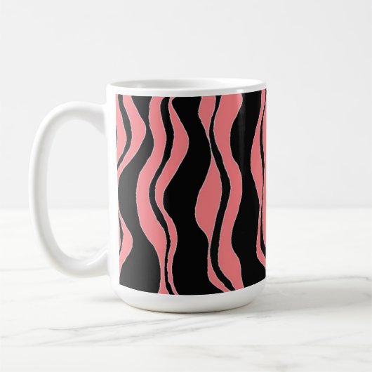 Zebrastreifen in Schwarz und Rosa Kaffeetasse (Links)