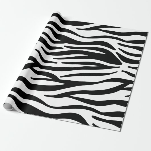 Zebrastreifen in Schwarz und Weiß Geschenkpapier (Ungerollt)