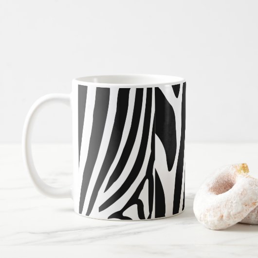 Zebrastreifen in Schwarz und Weiß Kaffeetasse (Mit Donut)