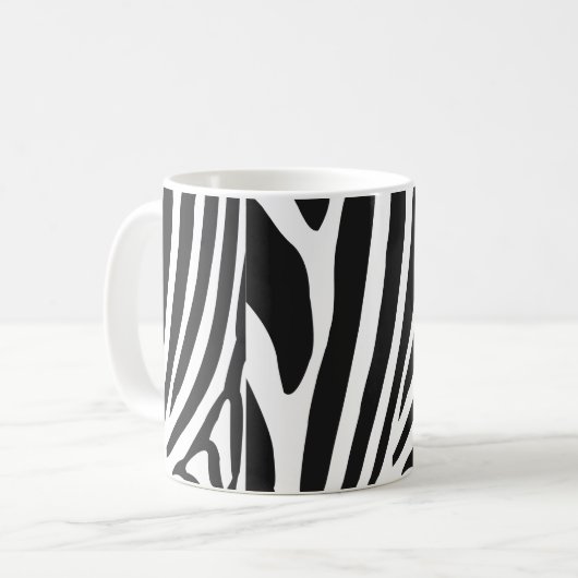 Zebrastreifen in Schwarz und Weiß Kaffeetasse (Vorderseite Links)