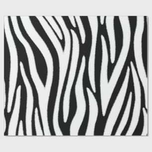 Zebrastreifen in schwarz-weißem Pelzeffekt Geschenkpapier